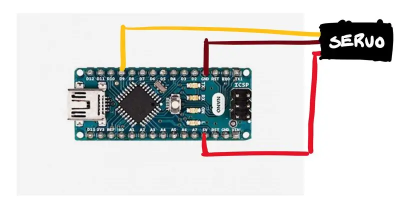 Koppel die servo aan die Arduino