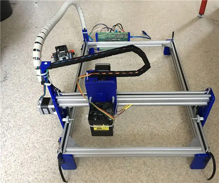 Gravador làser imprès en 3D de bricolatge amb aprox. Àrea de gravat de 38x29cm: 15 passos (amb imatges)