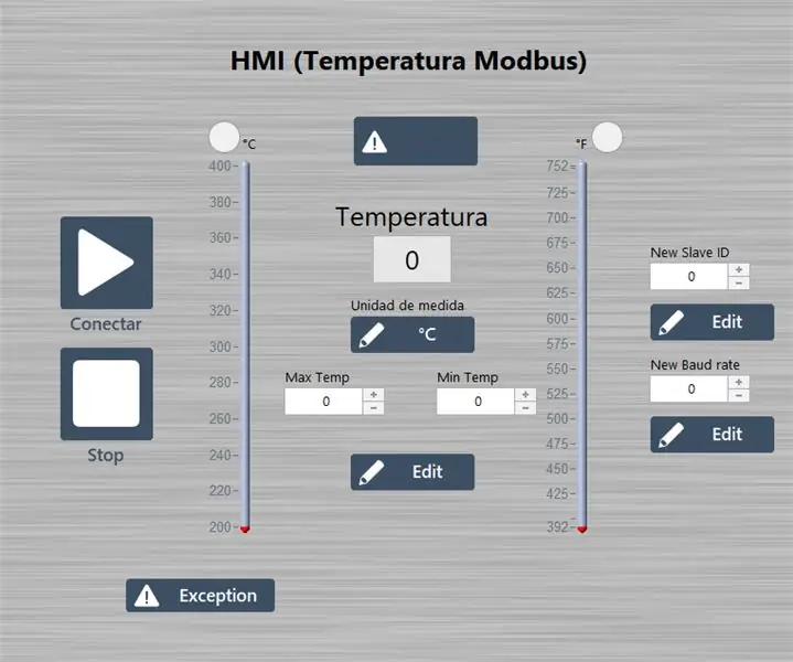 סימולציית שידור הטמפרטורה מודבוס (Labview + Raspberry Pi 3): 8 שלבים