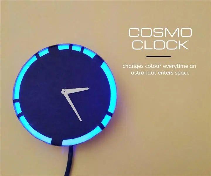 Cosmo Clock - Színt változtat minden alkalommal, amikor egy űrhajós belép a térbe: 8 lépés (képekkel)