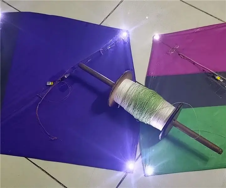 Gumawa ng isang LED Kite Mula sa Mga Na-recycle na Bahagi !: 11 Mga Hakbang (na may Mga Larawan)