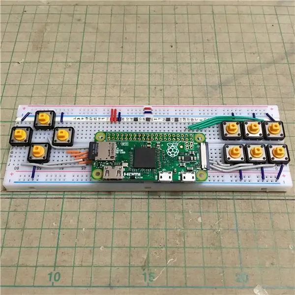 Připojte tlačítka k jinému terminálu k Pi Zero GPIO