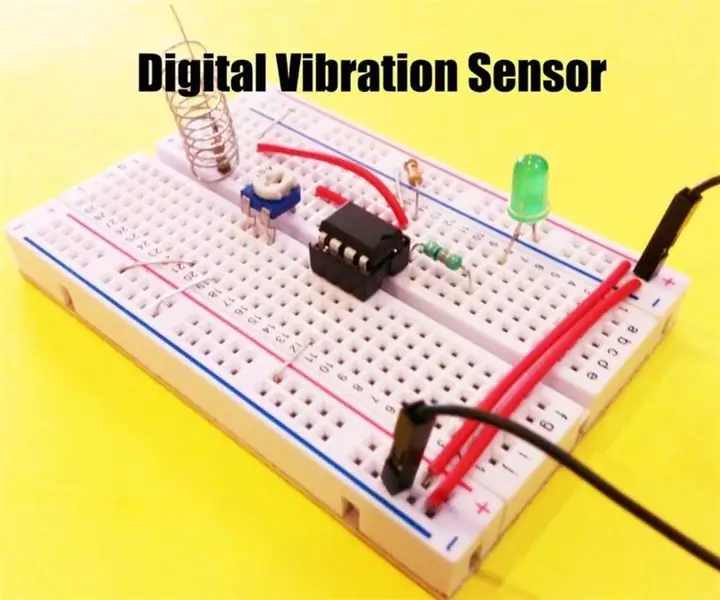 Digital vibrasjonssensor ved bruk av LM358: 5 trinn