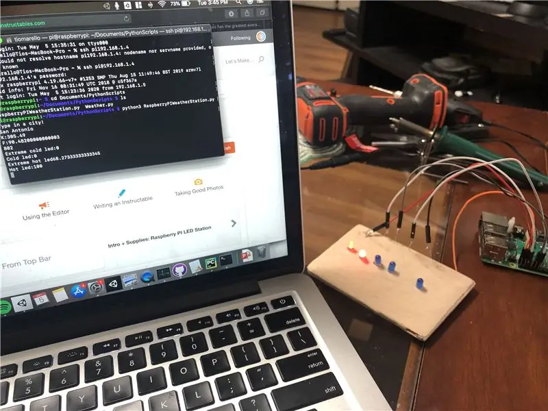 Estación meteorológica Raspberry PI LED