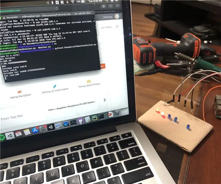 रास्पबेरी पीआई एलईडी मौसम स्टेशन: 8 कदम