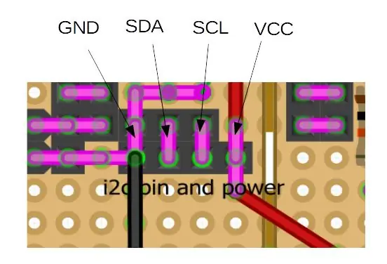 Platine: I2c- und Netzteil-Pins