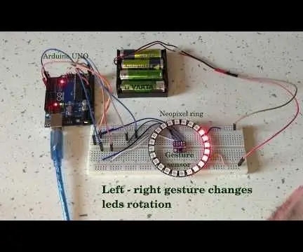 Control d'un anell LED Neopixel amb un sensor de gest: 3 passos (amb imatges)