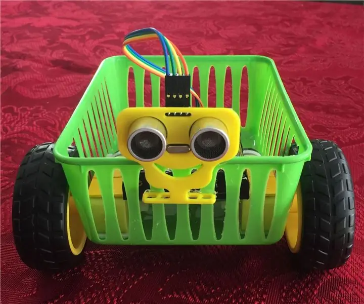 BasketBot: un automóvil robot hecho con una canasta de plástico: 12 pasos