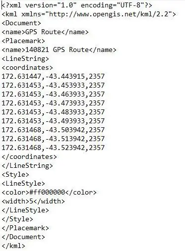 Formatos de archivo GPS y KML