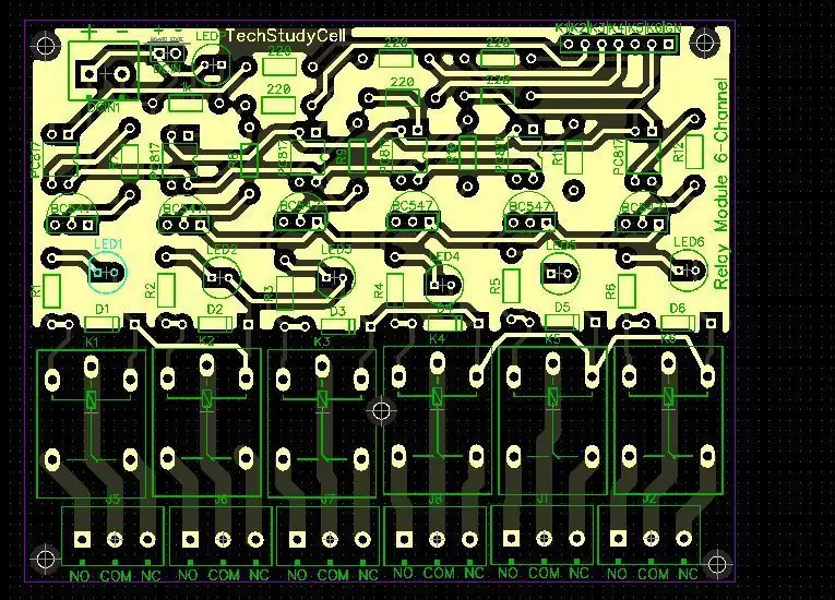 Projektiranje PCB -a za relejni modul