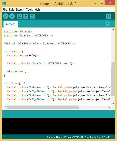 Programa Arduino MLX90614