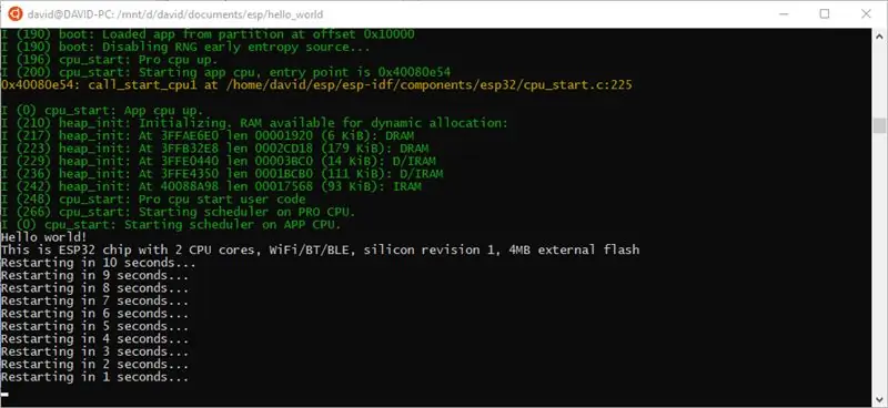 Conexión al ESP32 y visualización de la salida