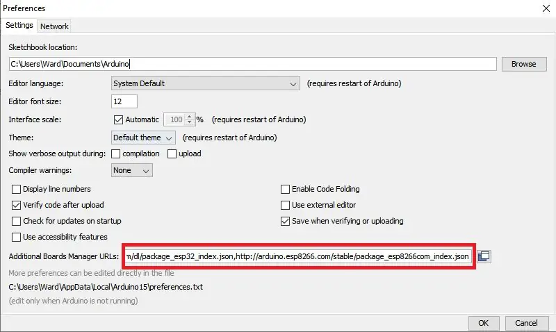 Adición de soporte Esp8266 a Arduino IDE