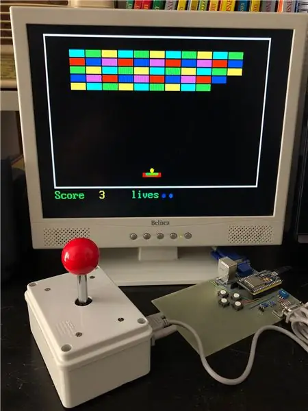 Arkádové hry a joystick ESP32 VGA