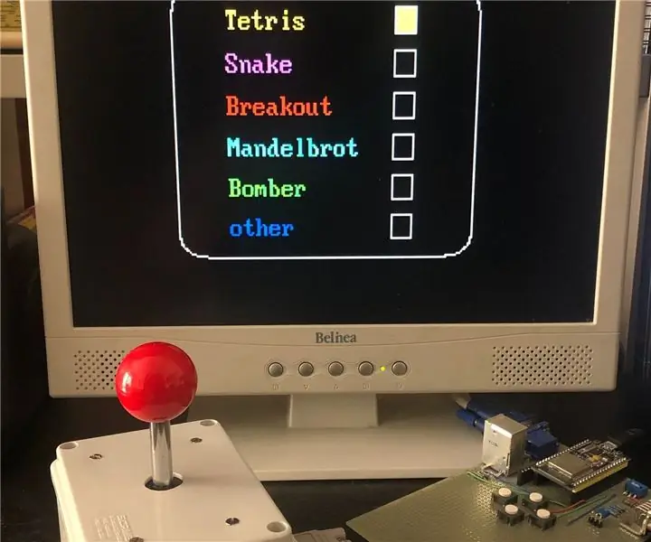 ESP32 VGA Arcade Games i joystick: 6 kroków (ze zdjęciami)