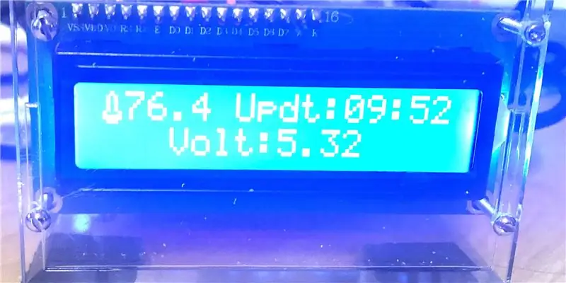 16 X 2 LCD I2c MQTT adatok megjelenítése