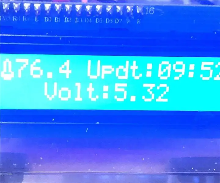 16 X 2 LCD I2c zobrazujúci údaje MQTT: 3 kroky