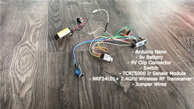 Schema di cablaggio per il trasmettitore (occhiali con testina di gomma)