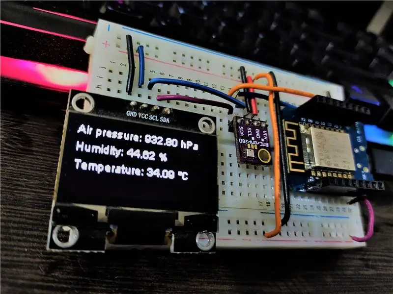 Estação meteorológica usando Wemos D1 Mini, BME280 e Sensate