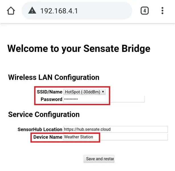 Configuración de la red WiFi