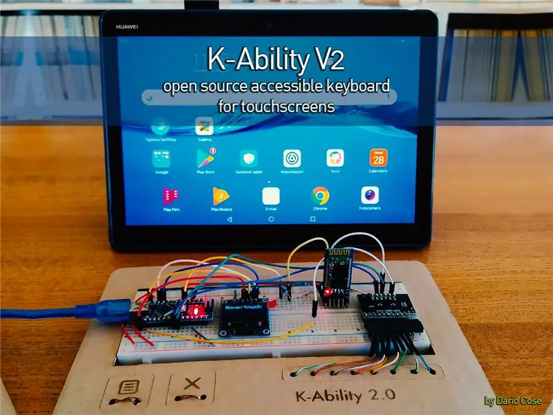 „K -Ability V2“- atviro kodo klaviatūra, pritaikyta jutikliniams ekranams