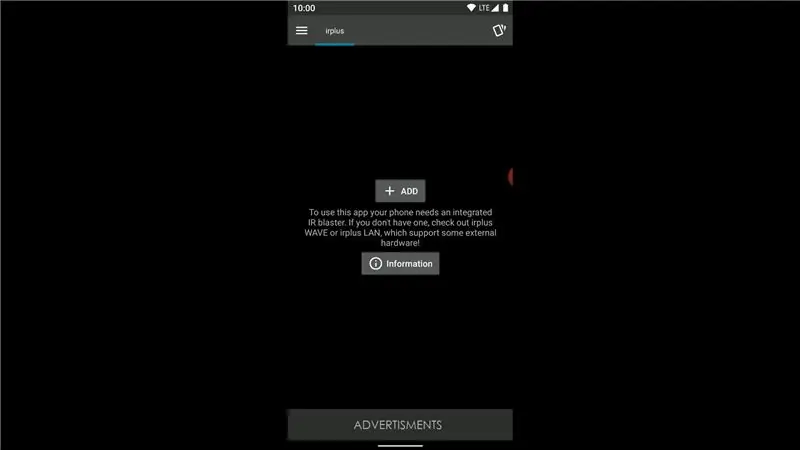 Nainstalujte si aplikaci Irplus a vytvořte ovladač