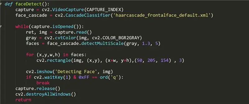 FaceDetect funkció