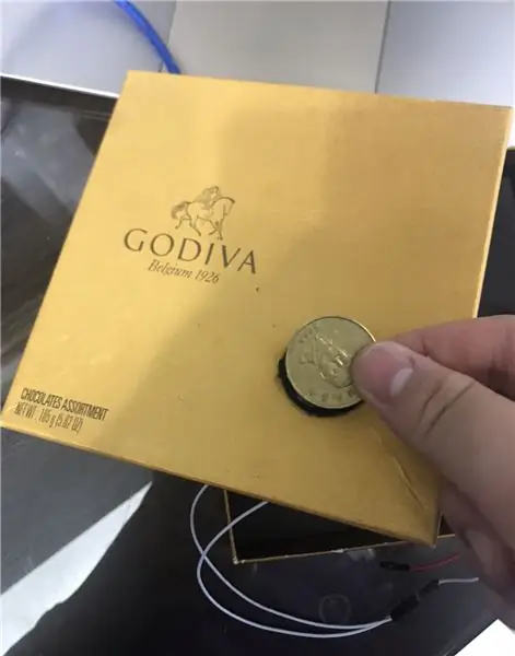 Taglia un buco che è come una moneta da 50 dollari Nuovo dollaro di Taiwan grande sulla scatola