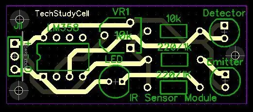 Kubuni PCB kwa sensorer ya ukaribu wa IR