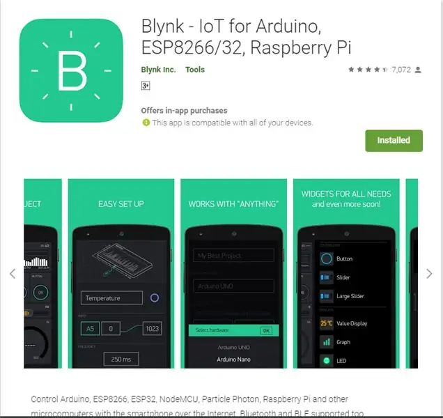 إعداد تطبيق Blynk