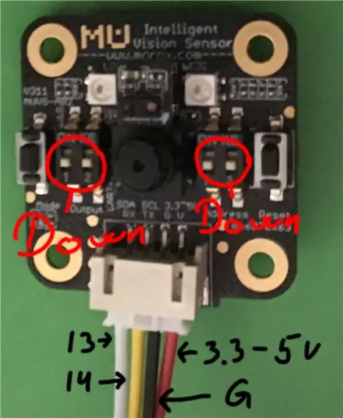 MU Vision Sensor- ի կարգավորում