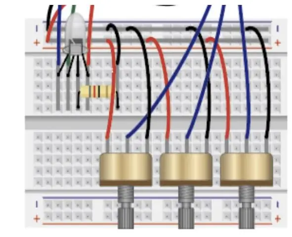 Տեղադրեք տարրը Breadboard- ում