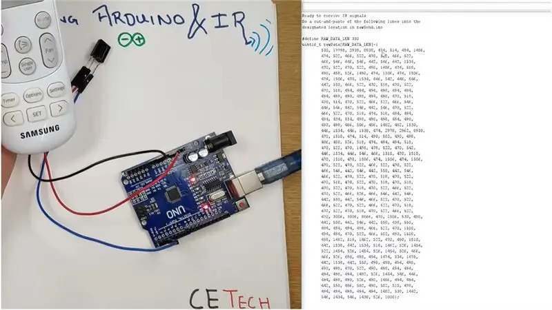 Codifica di Arduino per registrare il codice IR inviato da AC Remote