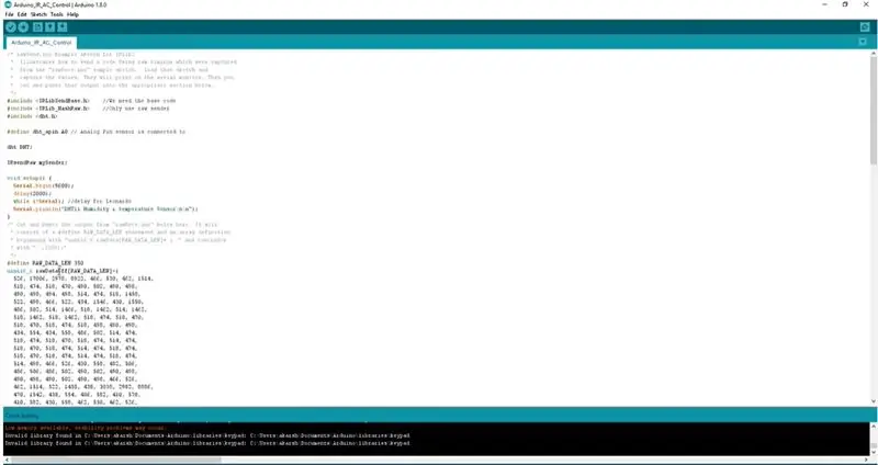 Codificació de l'Arduino per enviar senyals de commutació