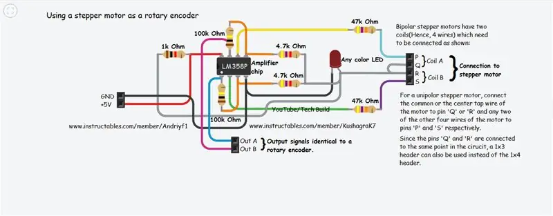 Connecteu el motor pas a pas a la placa del codificador rotatiu