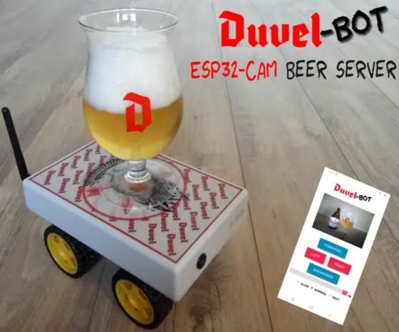 DuvelBot - ESP32 -CAM Robot za posluživanje piva: 4 koraka (sa slikama)