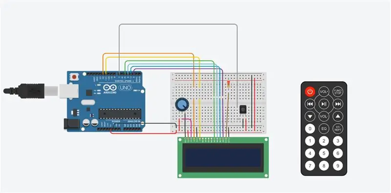 Arduino IR տվիչ և հեռակառավարիչ LCD- ով