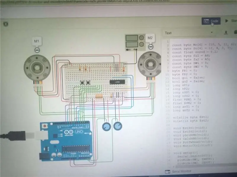 Motor DC e codificador para controle de posição e velocidade