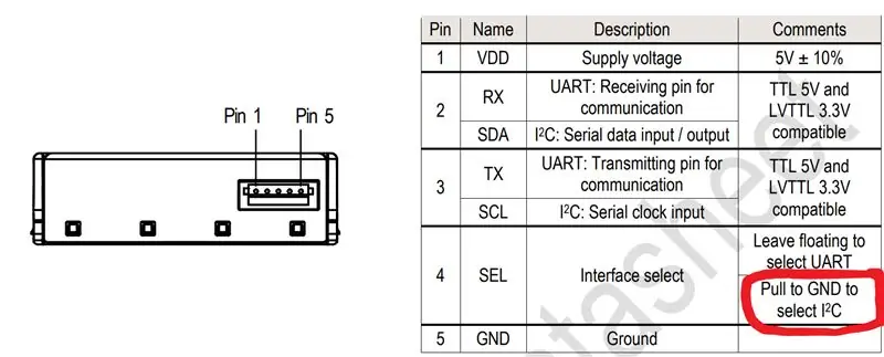 Liitä anturi Arduinoon I2C -tilaa varten