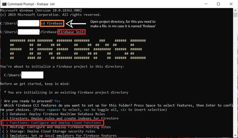 Настройване на функциите на Firebase