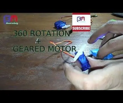 Servo prilagoditev na 360 ° rotacijo in motor z gonilom: 4 koraki