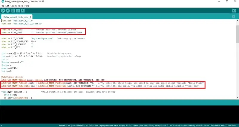 Step2 (b): pinaprograma ang Node Mcu