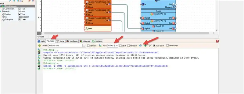 Generieren, kompilieren und laden Sie den Arduino-Code hoch