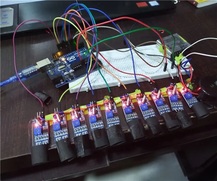 Въздушно пиано с помощта на IR сензор за близост и Arduino Uno Atmega 328: 6 стъпки (със снимки)