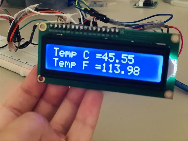 LCD -prikazovalnik temperature z RGB LED