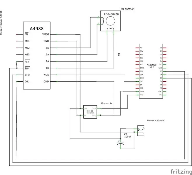 Langkah 1: Diagram Litar & Pemasangan Elektronik