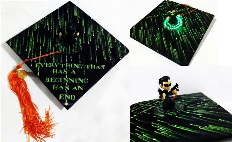 The Matrix Themed Graduation Cap