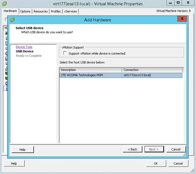 Comment rediriger un modem USB vers une machine virtuelle VMware ESXi