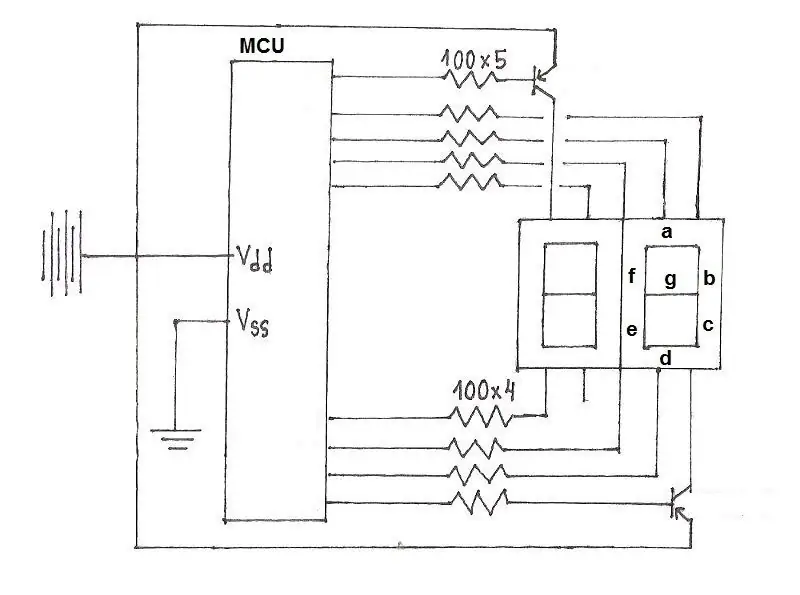 Sukurkite paprastą programą 7 segmentams išbandyti