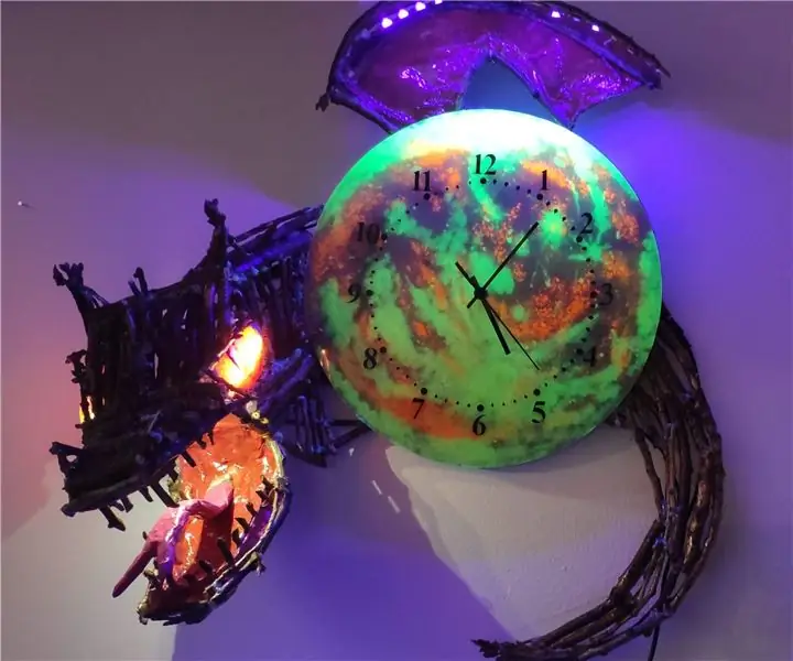 Moon Clock With Dragon: 8 Steps (med bilder)